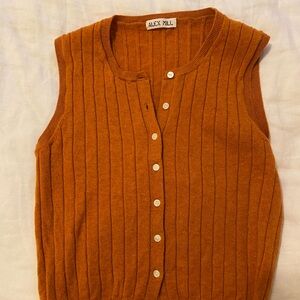 Alex Mill Orange Sleeveless Cardigan
